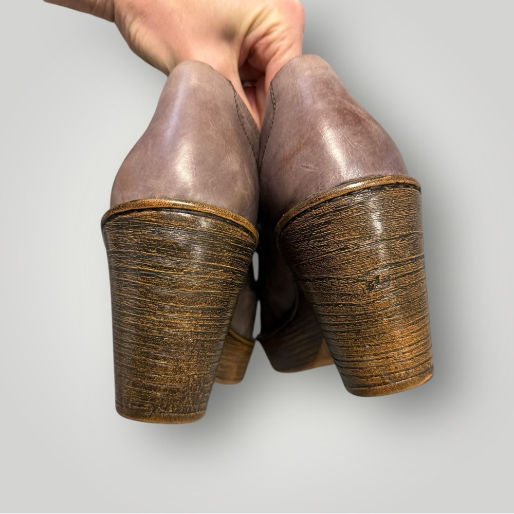 Born Famke Leather Heeled Platform Clog‎ Bootie Zipper 11 - Picture 10 of 11